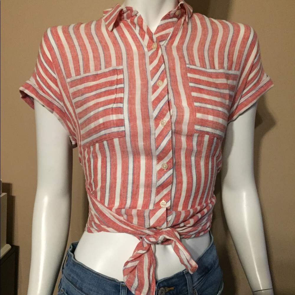 Lucky brand Striped linen T-shirt/blouse/button up